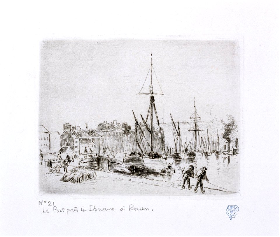 Camille Pissarro - La Port pres de douanne a Rouen - Google Art Project