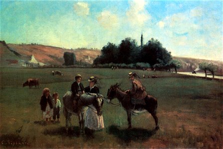 Camille Pissarro - La Promenade en âne à La Roche-Guyon - 1865