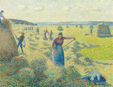 Camille Pissarro - La Récolte des Foins, Éragny - Google Art Project. Free illustration for personal and commercial use.