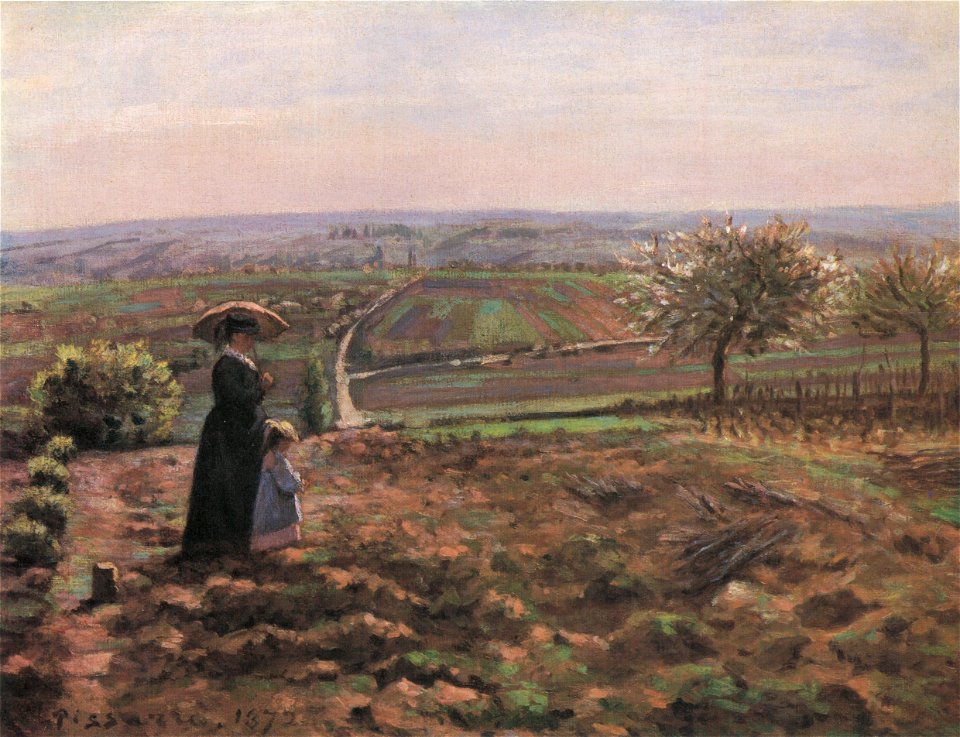 Camille Pissarro - La Route de Rouen, les hauteurs de l´Hautil, Pontoise - 1872