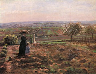 Camille Pissarro - La Route de Rouen, les hauteurs de l´Hautil, Pontoise - 1872