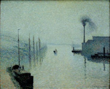 Camille Pissarro - La Seine à Rouen, l’île Lacroix, effet de brouillard 855