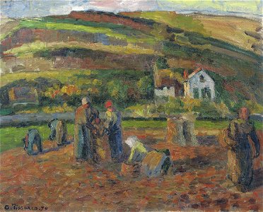 Camille Pissarro - La Récolte des pommes de terre, Pontoise (PD 360)