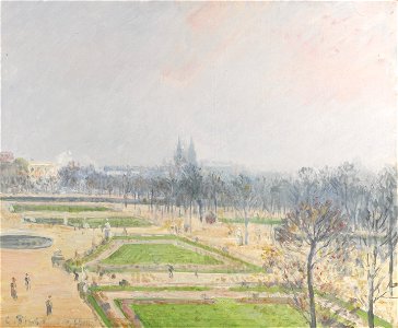 Camille Pissarro - Le Jardin des Tuileries, brume (PD 1315)