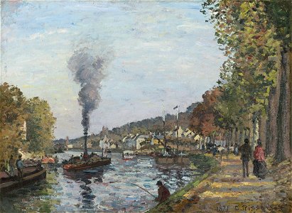 Camille Pissarro - La Seine à Bougival (PD 200). Free illustration for personal and commercial use.
