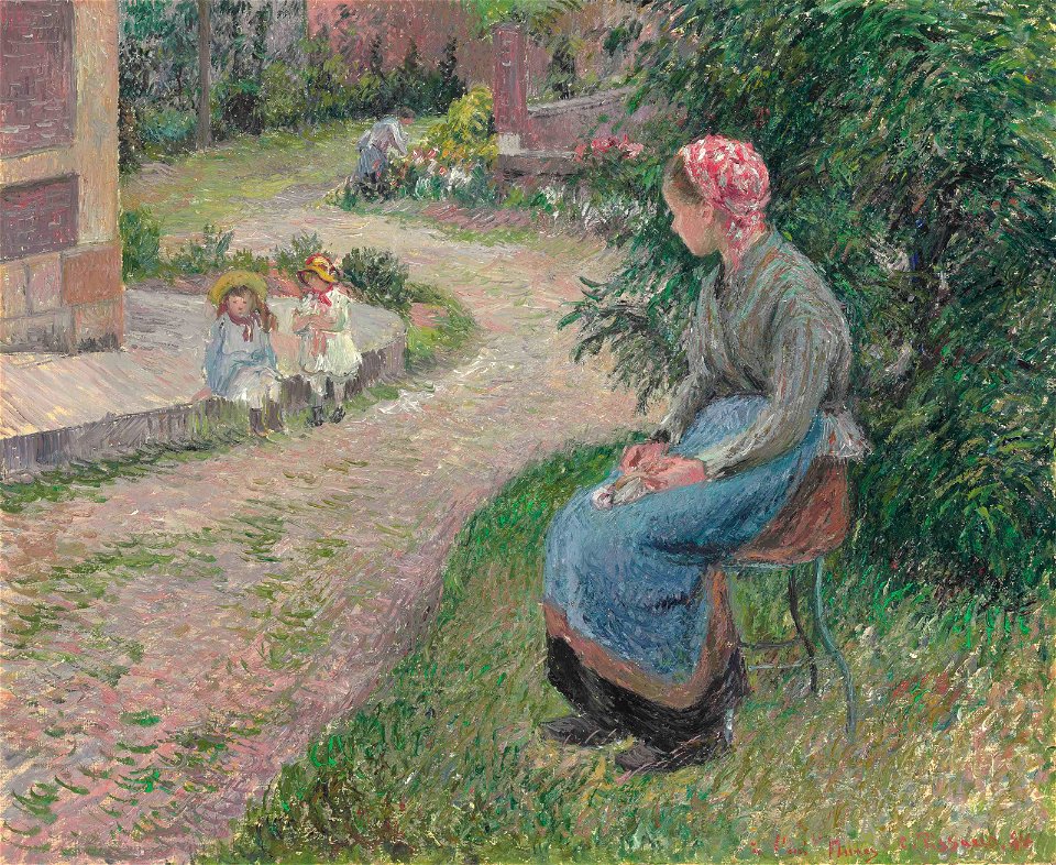 Camille Pissarro - La Servante assise dans le jardin d’Eragny (PD 770)