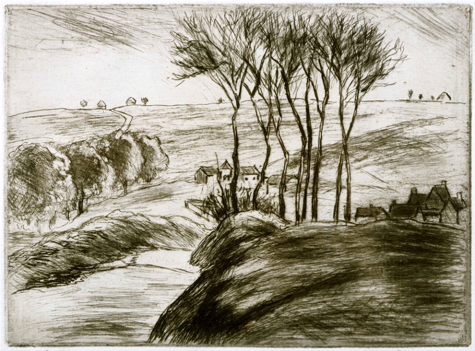 Camille Pissarro - Landscape Near Osny (State II) - Google Art Project
