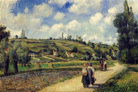 Camille Pissarro - Landscape near Pontoise, the Auvers Road, 1881 - Google Art Project. Free illustration for personal and commercial use.