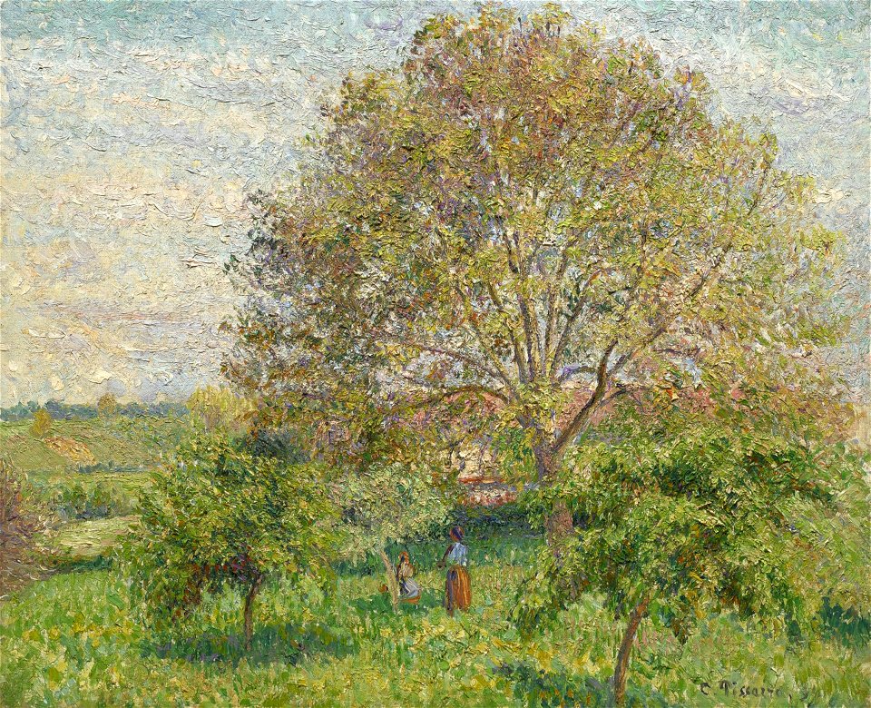 Camille Pissarro - Le Grand Noyer au printemps, Eragny (PD 1031)