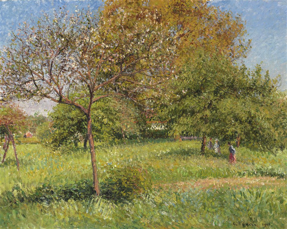Camille Pissarro - Le Grand Noyer, matin, Eragny (PD 1376)