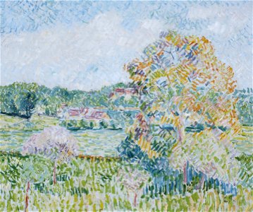 Camille Pissarro - Le Grand Noyer à Eragny, automne, esquisse (PD 897)