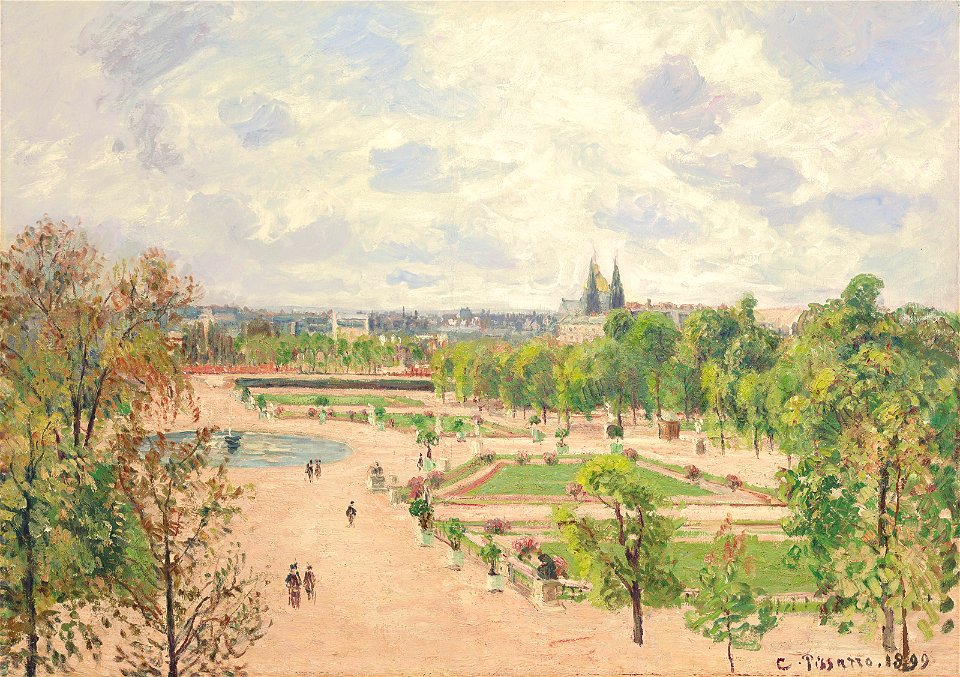 Camille Pissarro - Le Jardin des Tuileries, matinée de printemps, temps gris (PD 1262)