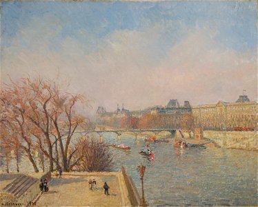 Camille Pissarro - Le Louvre, soleil d’hiver, 2e série - 1405. Free illustration for personal and commercial use.