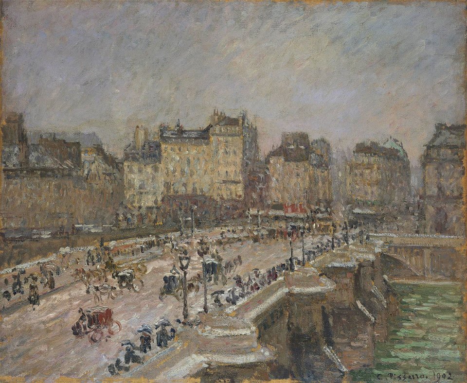Camille Pissarro - Le Pont-Neuf, effet de neige - National Museum Cardiff (PD 1411)
