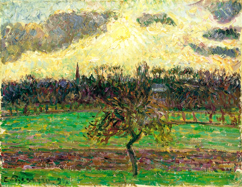 Camille Pissarro - Les prairies à Éragny, pomme