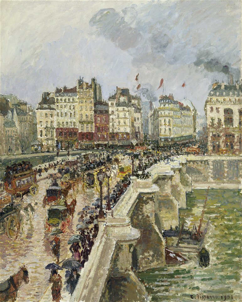 Camille Pissarro - Le Pont-Neuf, après-midi de pluie (PD 1347)