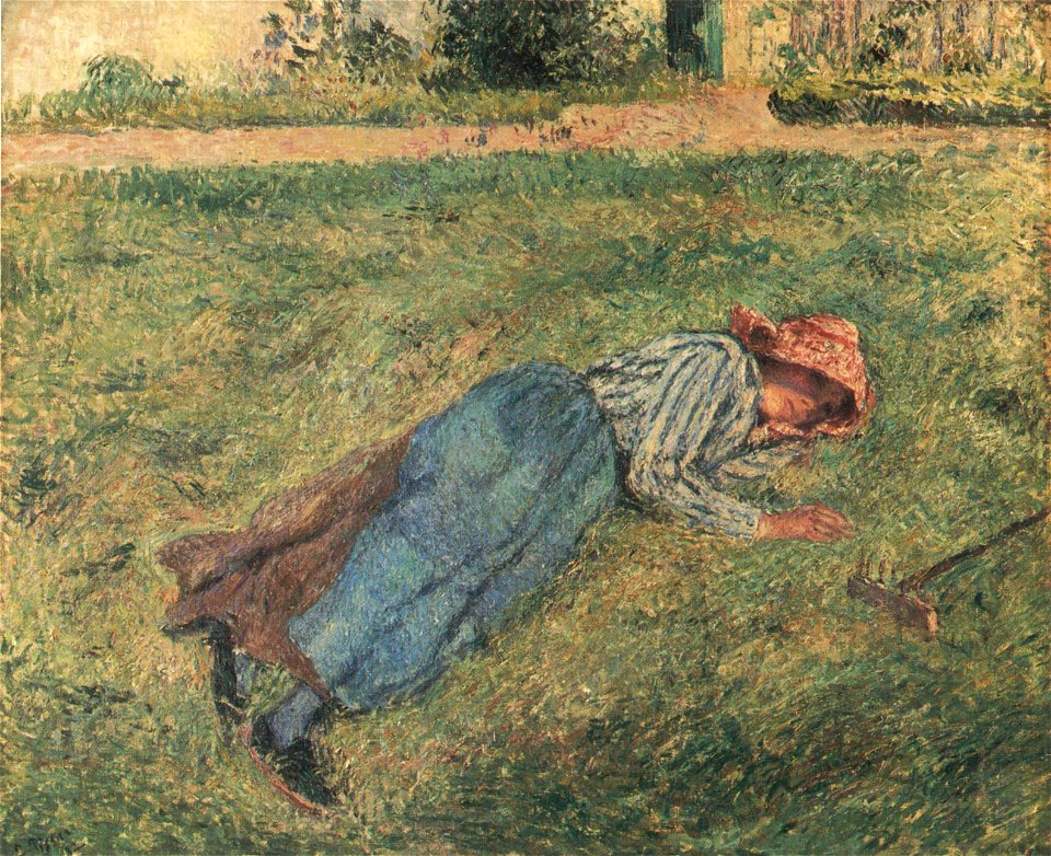 Camille Pissarro - Le Repos, paysanne couchée dans l´herbe, Pontoise - 1882