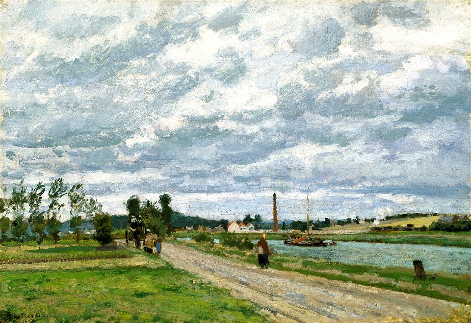 Camille Pissarro - Les Bords de l'Oise près de Pontoise (1873)