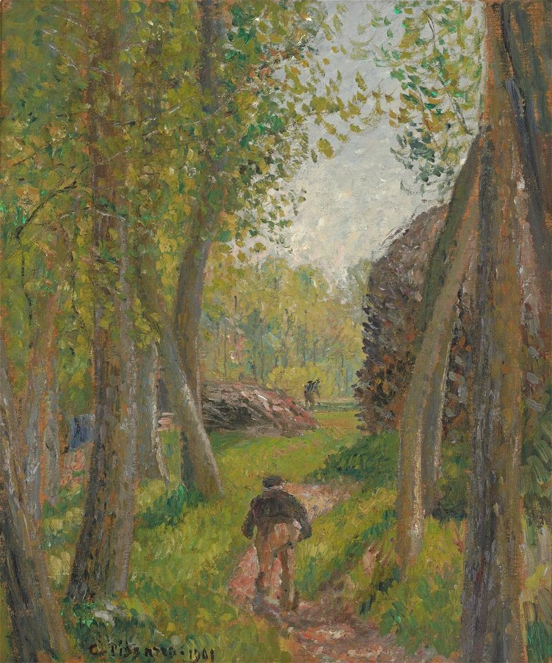 Camille Pissarro - Paysan vu de dos dans un sous-bois, Moret - High Museum of Art (PD 1372)