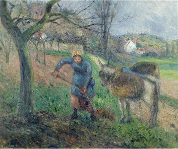 Camille Pissarro - Paysanne avec un âne, Pontoise (PD 530)