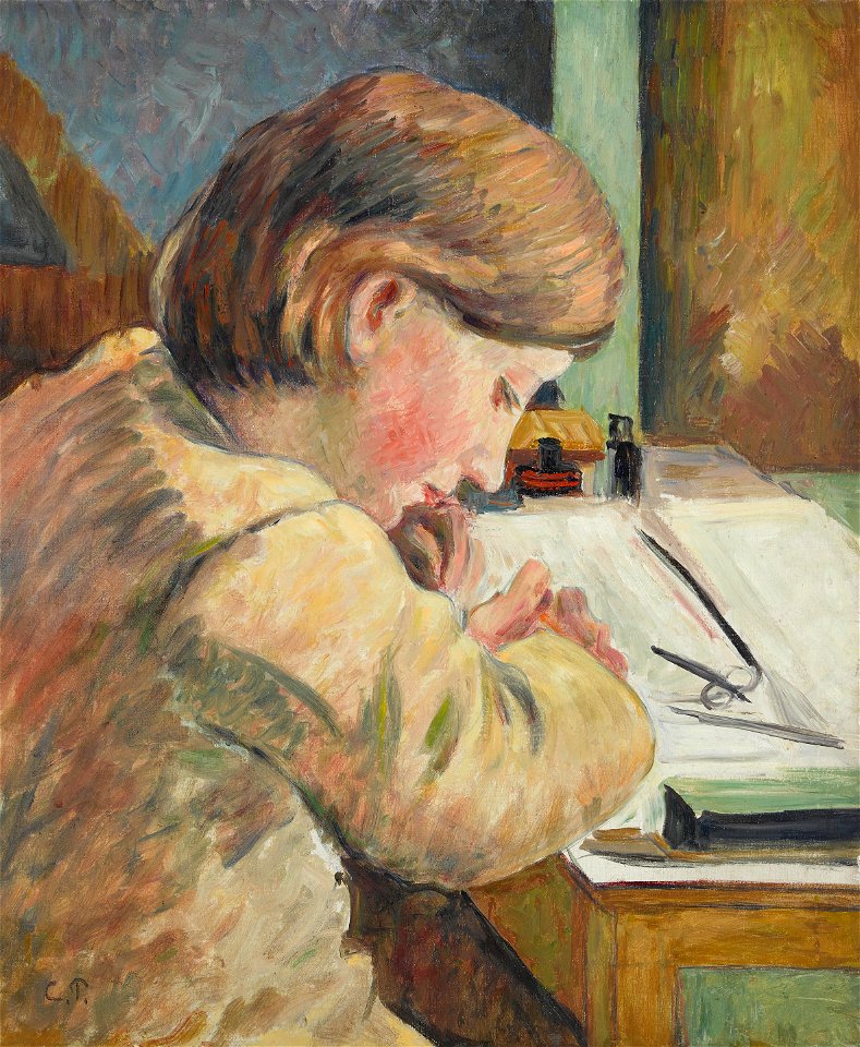 Camille Pissarro - Paul-Émile écrivant (PD 1033)