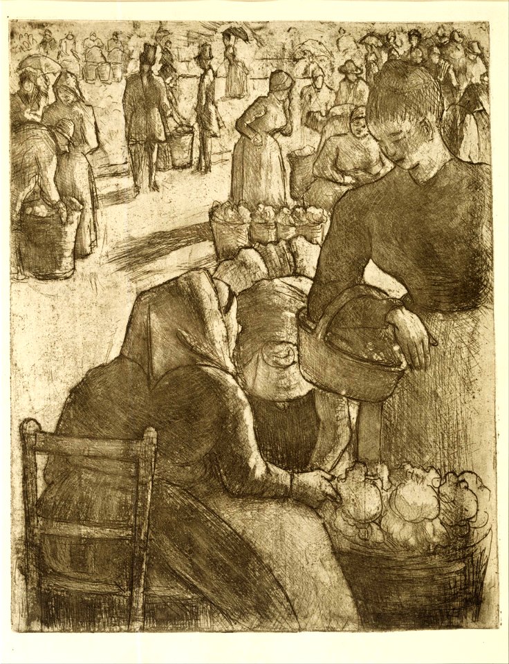 Camille Pissarro - Marché aux Légumes à Pontoise - Google Art Project