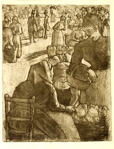 Camille Pissarro - Marché aux Légumes à Pontoise - Google Art Project