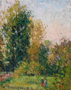 Camille Pissarro - Paysage avec deux personnages, Eragny, automne (PD 1470)