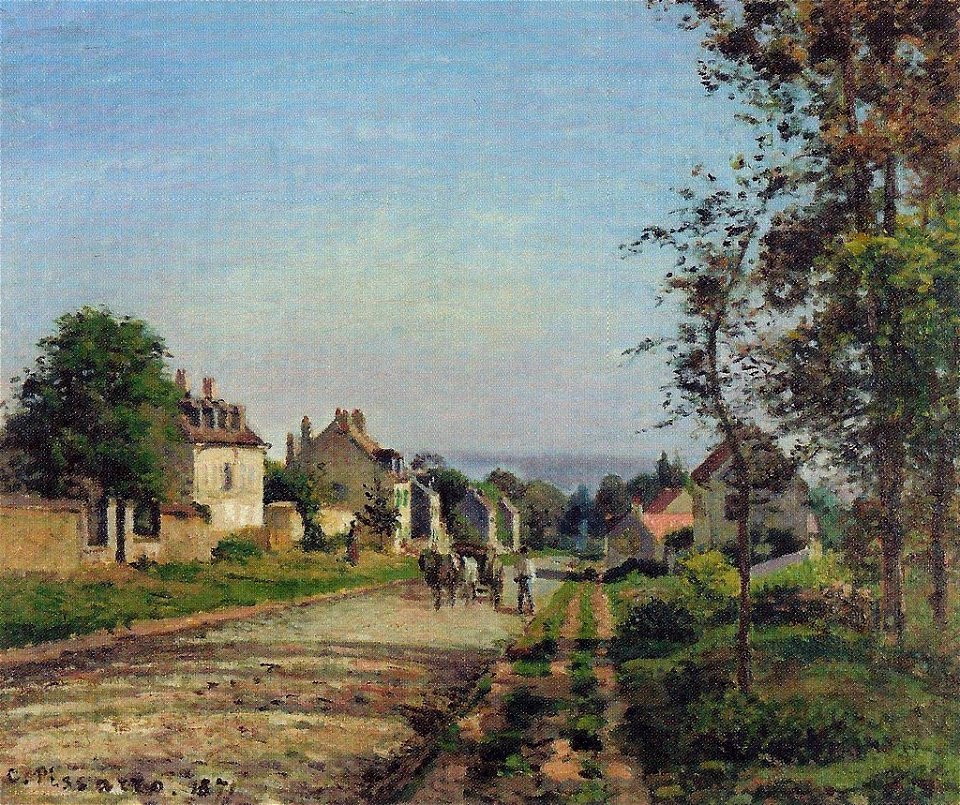 Camille Pissarro - Near Louveciennes, the Street - Rosengart collection