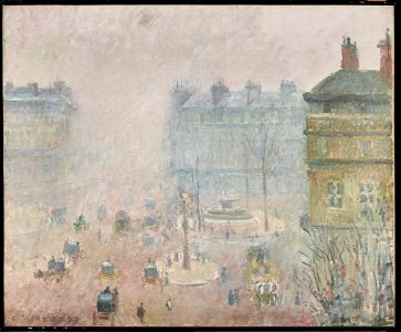 Camille Pissarro - Place du Theatre Francais, Fog Effect - 1985.R.50 - Dallas Museum of Art