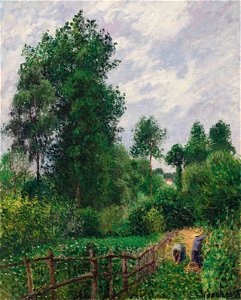 Camille Pissarro - Paysage avec peupliers, temps gris, Eragny (PD 1285)