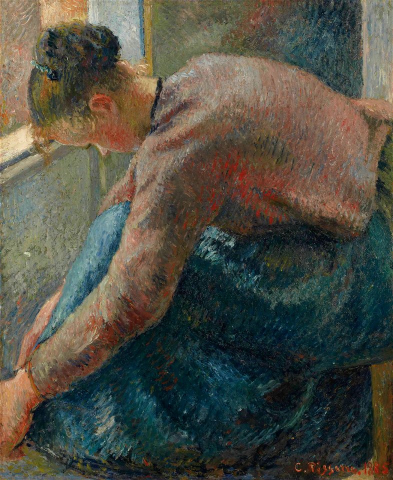 Camille Pissarro - Paysanne attachant son soulier (PD 817)