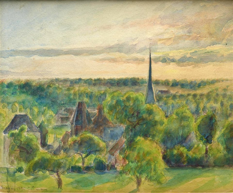 Camille Pissarro - Paysage à Eragny (1890)