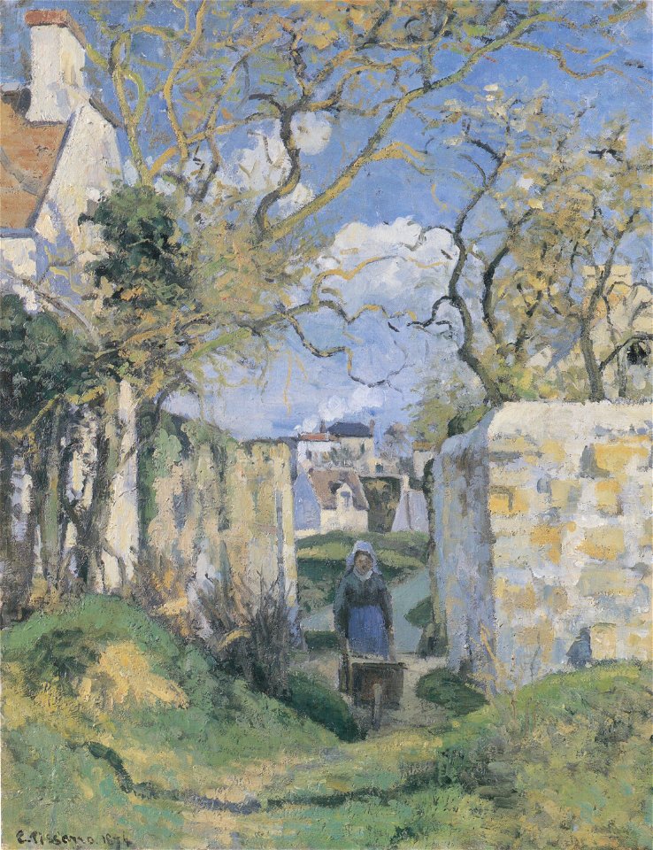 Camille Pissarro - Paysanne poussant une broutte, Maison Roudest, Pontoise - 1874