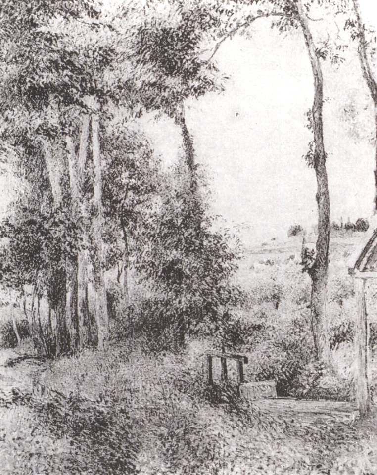 Camille Pissarro - Paysage à Osny, la vanne près du moulin - 1883