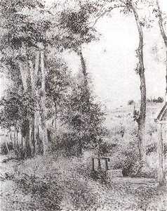 Camille Pissarro - Paysage à Osny, la vanne près du moulin - 1883