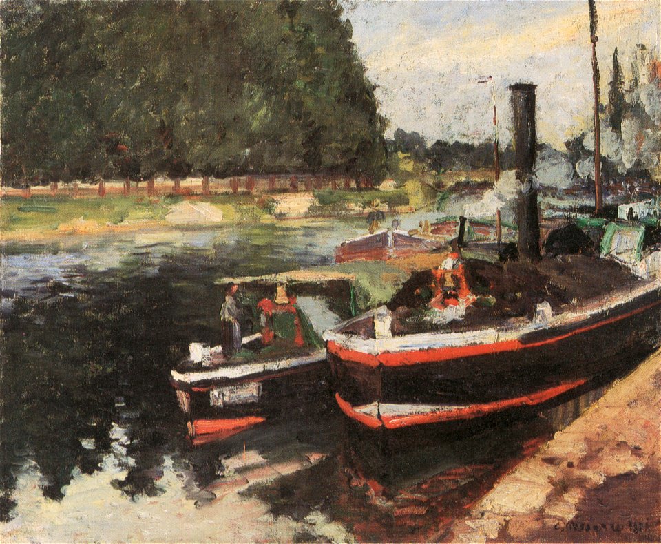 Camille Pissarro - Péniches à Pontoise - 1876