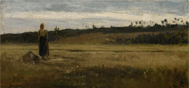 Camille Pissarro - Paysanne dans un champs, La Varenne-Saint-Hilaire (PD 99)