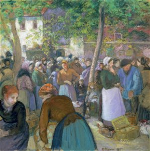 Camille Pissarro - Poultry Market at Gisors - Google Art Project