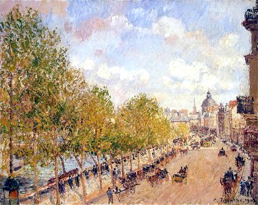 Camille Pissarro - Quai Malaquais après midi Soleil - Hermitage. Free illustration for personal and commercial use.