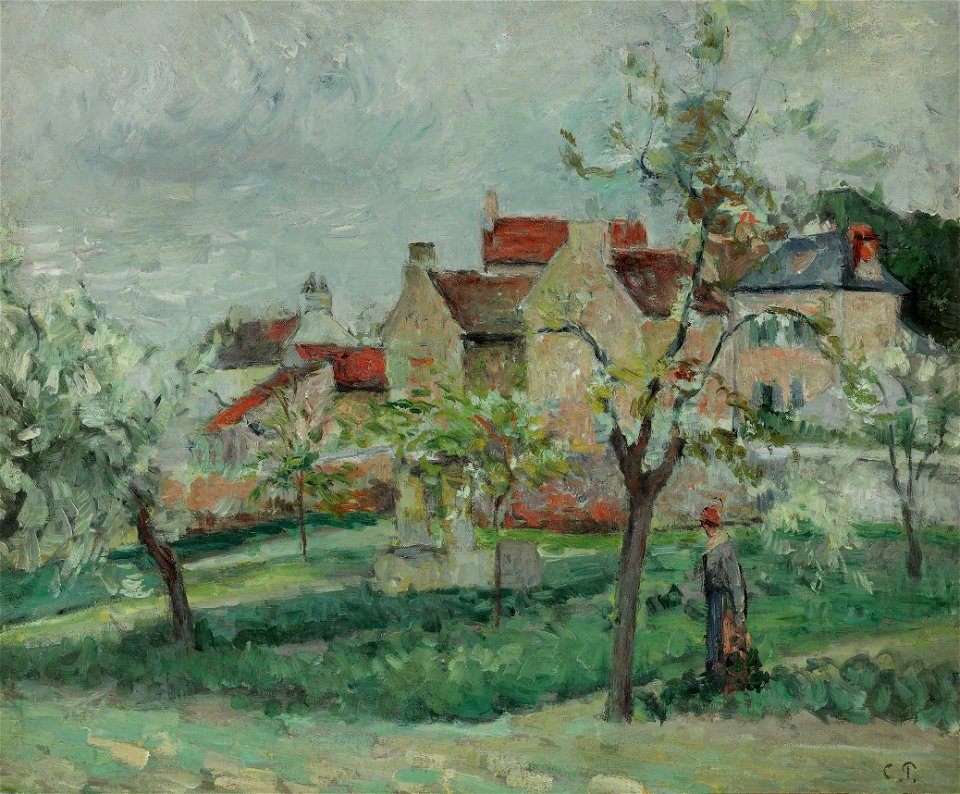 Camille Pissarro - Pruniers en fleur, Pontoise (PD 443)