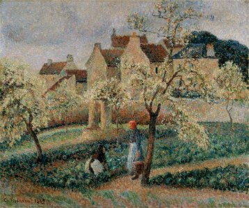 Camille Pissarro - Pruniers en fleur, Pontoise - Himeji City Museum of Art (PD 865)