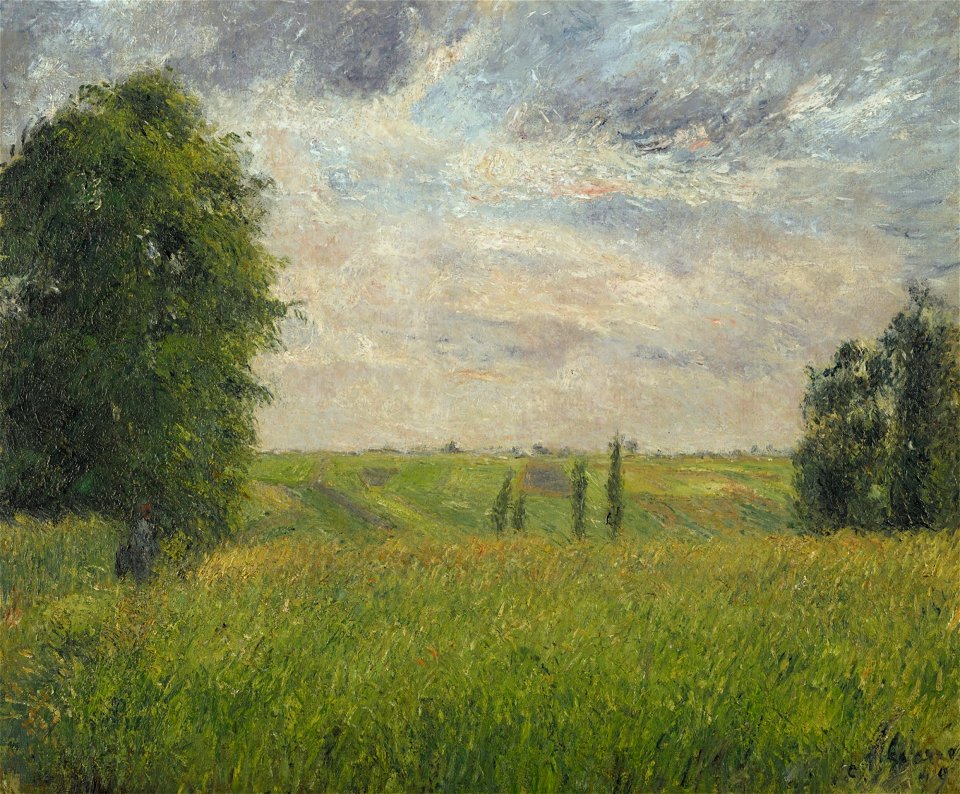 Camille Pissarro - Soleil couchant, Pontoise (PD 599)