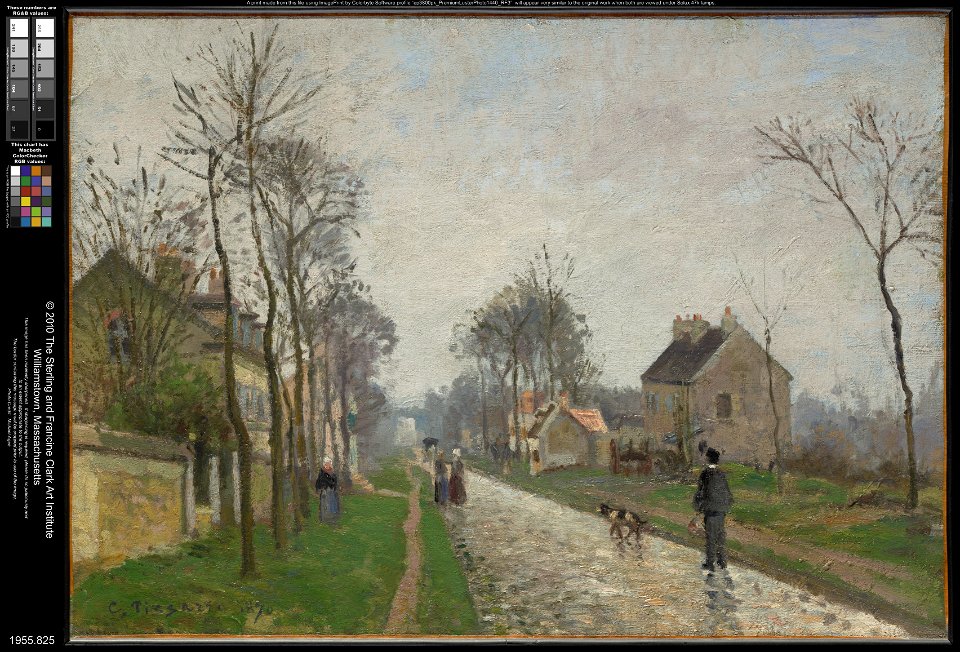 Camille Pissarro - Route de Versailles, Louveciennes, Rain Effect - 1955.825 - Clark Art Institute