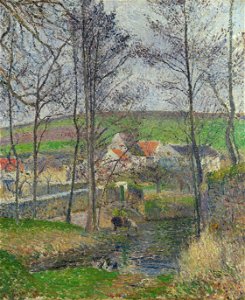 Camille Pissarro - The banks of the Viosne at Osny in grey weather, winter - Google Art Project