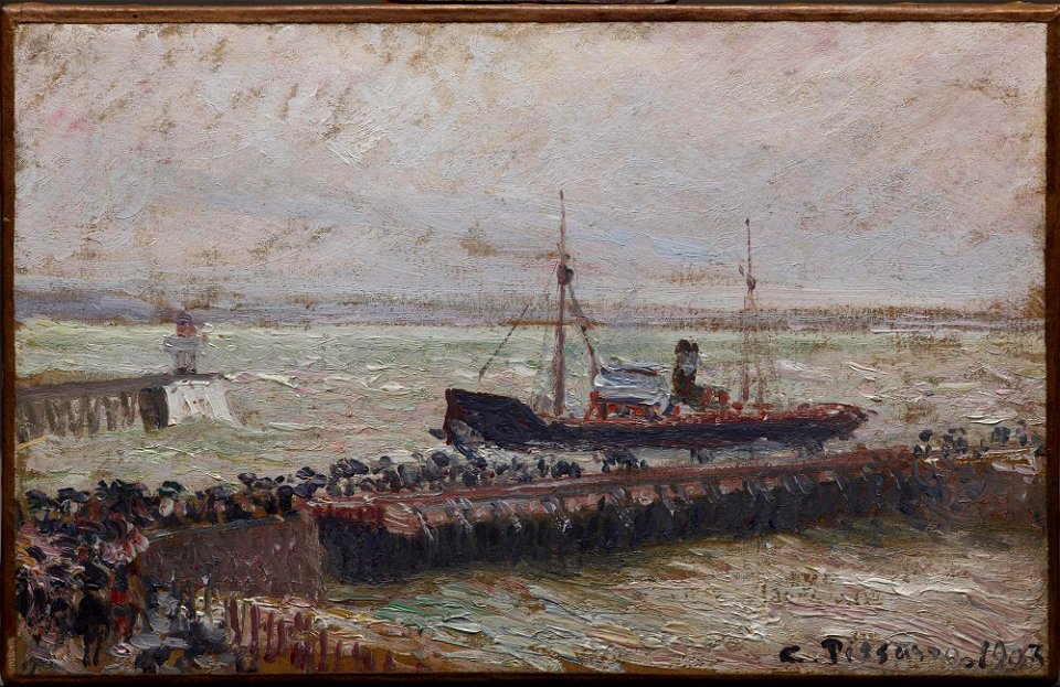 Camille Pissarro - Ship Entering the Harbor at Le Havre - 1996.214 - Dallas Museum of Art