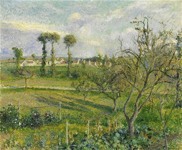 Camille Pissarro - Soleil couchant au Valhermeil, Auvers-sur-Oise (PD 621)