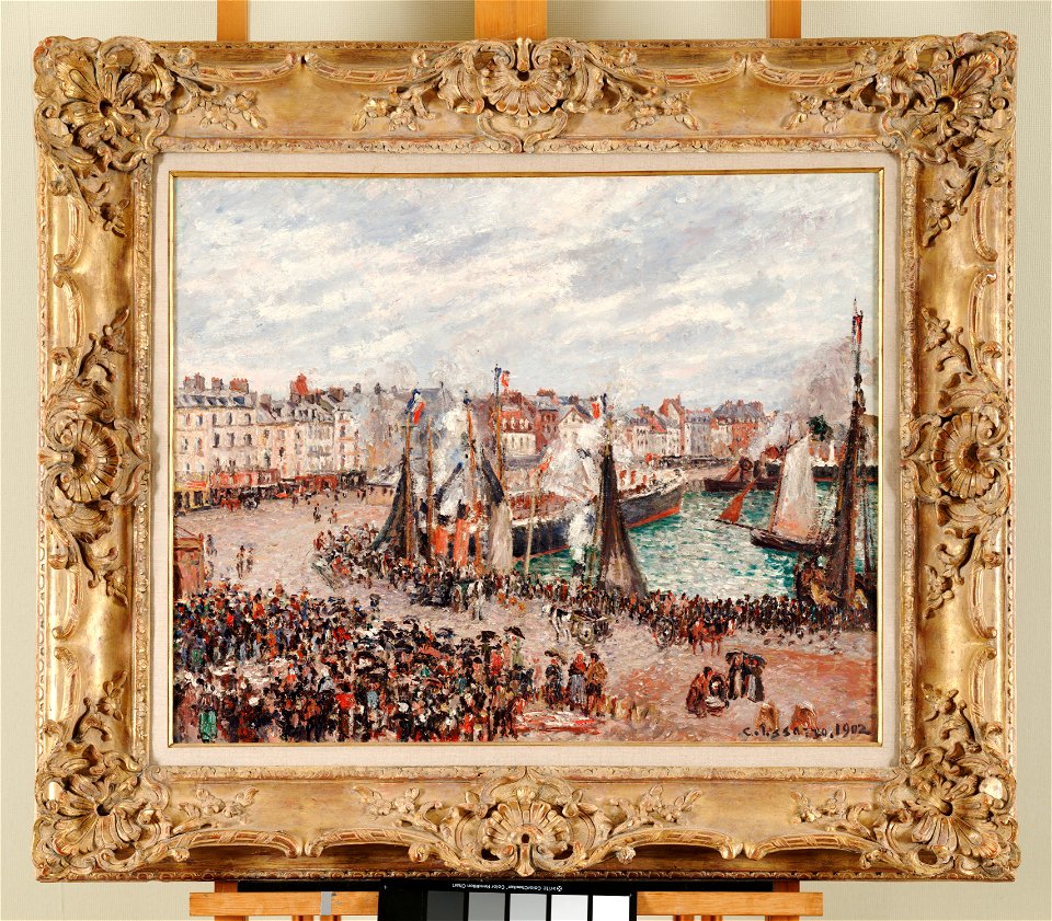 Camille Pissarro - The Fish Market, Dieppe, Grey Weather, Morning - 2019.67.20.McD - Dallas Museum of Art