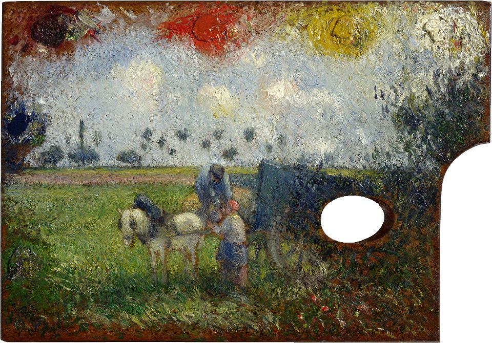Camille Pissarro - The Artist's Palette with a Landscape (c.1878)