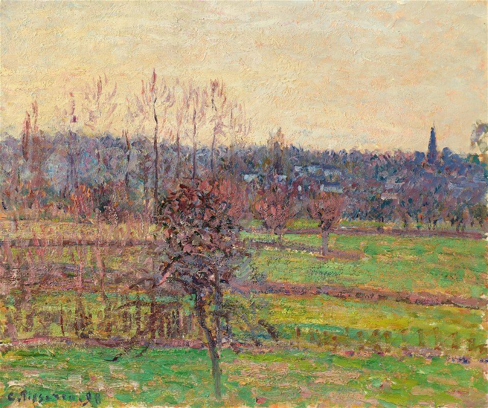 Camille Pissarro - Vue de Bazincourt en hiver (PD 1242) - Free Stock ...